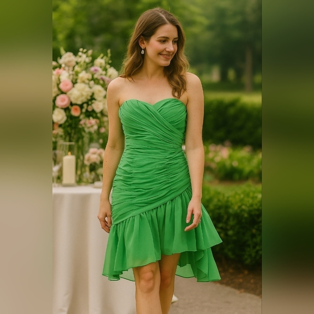 Max&Cleo Green Strapless Dress